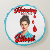 かわいいピンナップ_私の血の中の看護 ラウンドクッション (裏面)