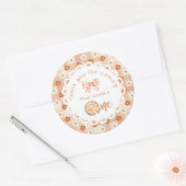 かわいいピーの1歳の誕生日 ありがとう ラウンドシール (封筒)