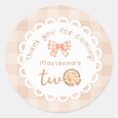 かわいいピーの1歳の誕生日 ありがとう ラウンドシール (正面)