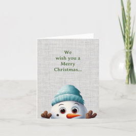 かわいいピークおもしろい雪だるまクリスマス シーズンカード