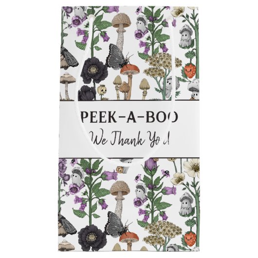 かわいいピークーブー幽霊ハロウィーンベイビーシャワー スモールペーパーバッグ (正面)