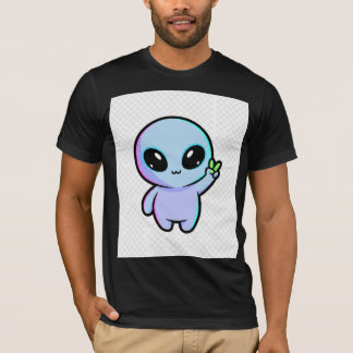 かわいいピースサインエイリアン Tシャツ