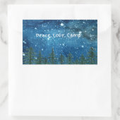 かわいいピースラブキャンプシール – キャンパーに最適 長方形シール (バッグ)