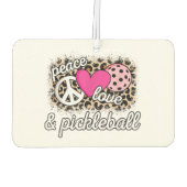 かわいいピースラブピックボール選手おもしろいのピックル・バル カーエアーフレッシュナー (裏面)