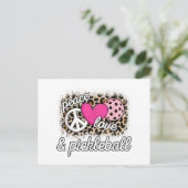 かわいいピースラブピックボール選手おもしろいのピックル・バル シーズンポストカード (スタンド正面)