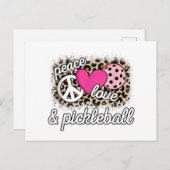 かわいいピースラブピックボール選手おもしろいのピックル・バル ポストカード (正面/裏面)