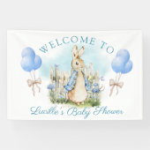 かわいいピーターうさぎ赤ちゃんシャワー少年の装飾 横断幕 (横)