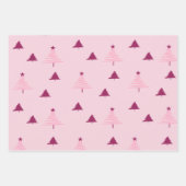 かわいいピーチクリスマスツリーラッピング紙シート ラッピングペーパーシート (正面)