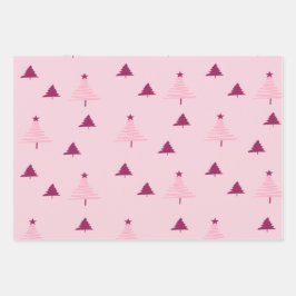 かわいいピーチクリスマスツリーラッピング紙シート ラッピングペーパーシート