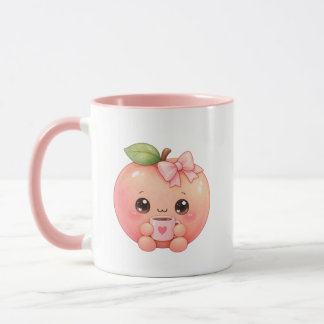 かわいいピーチコーヒーマグ ピンクハートカップ マグカップ