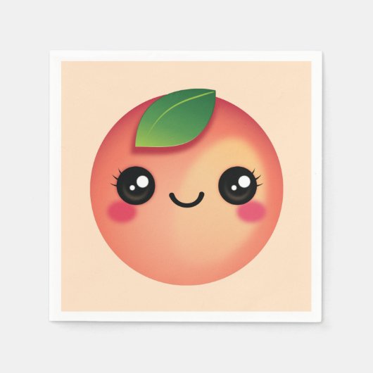 かわいいピーチナプキンズ スタンダードカクテルナプキン (正面)