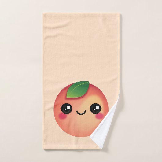 かわいいピーチハンドタオル ハンドタオル (ハンドタオル)