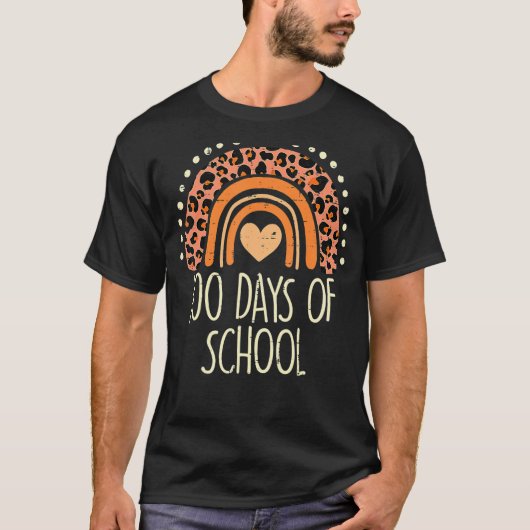 かわいいピーチヒョウ虹100日スクール100th D Tシャツ (正面)