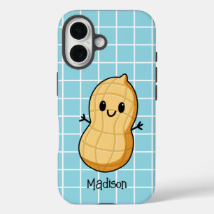かわいいピーナッツのキャラクター - 笑顔のナッツ iPhone 16ケース