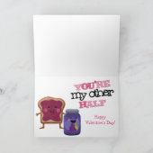 かわいいピーナッツバターとジェリーバレンタイン シーズンカード (内部)