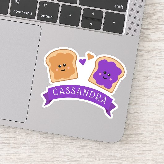 かわいいピーナッツバターとゼリーの名前 シール (詳細)