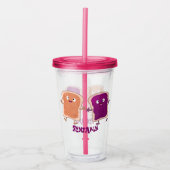 かわいいピーナッツバターとゼリーサンド漫画 アクリルタンブラー (正面)