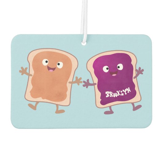 かわいいピーナッツバターとゼリーサンド漫画 カーエアーフレッシュナー (裏面)