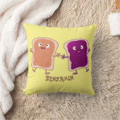 かわいいピーナッツバターとゼリーサンド漫画 クッション (ブランケット)