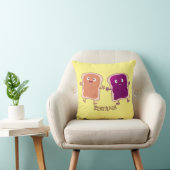 かわいいピーナッツバターとゼリーサンド漫画 クッション (椅子)