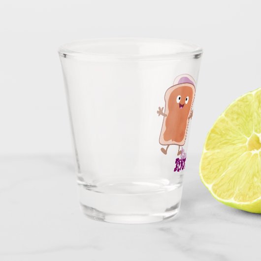かわいいピーナッツバターとゼリーサンド漫画 ショットグラス (左)