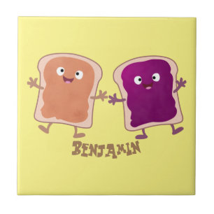 かわいいピーナッツバターとゼリーサンド漫画 タイル