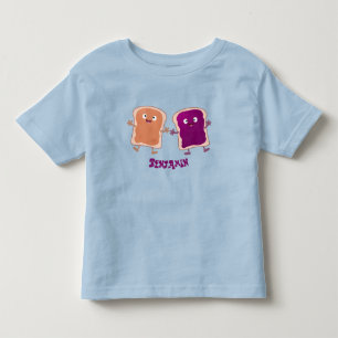 かわいいピーナッツバターとゼリーサンド漫画 トドラーTシャツ