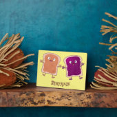 かわいいピーナッツバターとゼリーサンド漫画 フォトプラーク (側面)