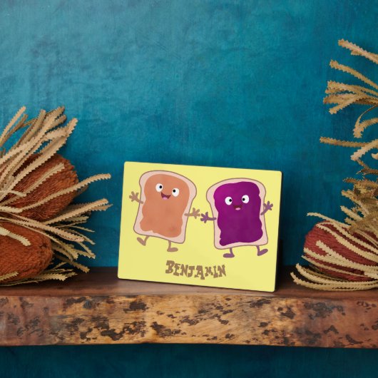 かわいいピーナッツバターとゼリーサンド漫画 フォトプラーク (側面)