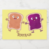 かわいいピーナッツバターとゼリーサンド漫画 フードラベル (シングルラベル)