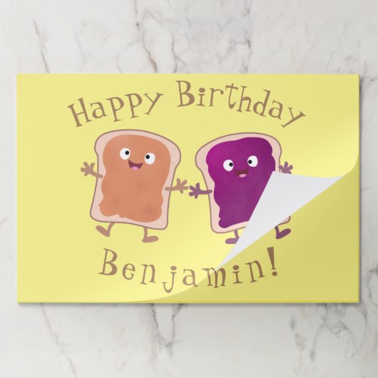 かわいいピーナッツバターとゼリーサンド漫画 ペーパーパッド (折り畳み)