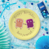 かわいいピーナッツバターとゼリーサンド漫画 ペーパープレート (パーティー)