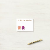 かわいいピーナッツバターとゼリーサンド漫画 ポストイット (デスク上)