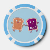 かわいいピーナッツバターとゼリーサンド漫画 ポーカーチップ (裏面)