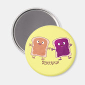 かわいいピーナッツバターとゼリーサンド漫画 マグネット (正面/裏面)