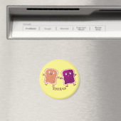 かわいいピーナッツバターとゼリーサンド漫画 マグネット (インサイチュ (食洗機))