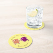 かわいいピーナッツバターとゼリーサンド漫画 ラウンドペーパーコースター (インサイチュ)