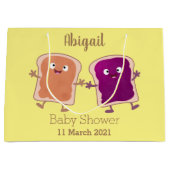 かわいいピーナッツバターとゼリーサンド漫画 ラージペーパーバッグ (正面)