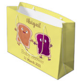 かわいいピーナッツバターとゼリーサンド漫画 ラージペーパーバッグ (裏面アングル)