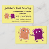 かわいいピーナッツバターとゼリーサンド漫画 名刺 (正面/裏面)