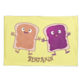 かわいいピーナッツバターとゼリーサンド漫画 枕カバー (裏面)