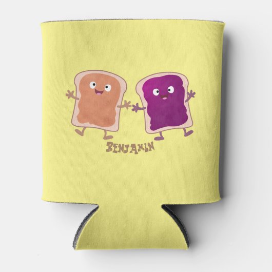 かわいいピーナッツバターとゼリーサンド漫画 缶クーラー (正面)