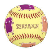 かわいいピーナッツバターとゼリーサンド漫画 野球ボール (正面)