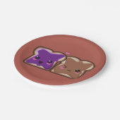 かわいいピーナッツバターとゼリーフレンド ペーパープレート (アングル)