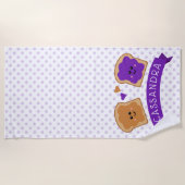 かわいいピーナッツバターとゼリー ビーチタオル (正面)