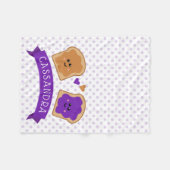 かわいいピーナッツバターとゼリー フリースブランケット (正面(横))