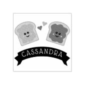 かわいいピーナッツバターとゼリー ラバースタンプ (インプリント)