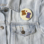 かわいいピーナッツバターのハートのゼリーの漫画ボタン 缶バッジ (インサイチュ)