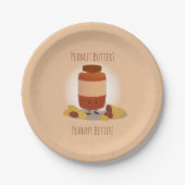 かわいいピーナッツバタージャー |紙プレート ペーパープレート (正面)