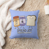 かわいいピーナッツバター及びゼリー及びパンの広がりの喜び クッション (ブランケット)